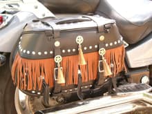 Leather Saddlebags at www.SideRoadCycles.com - Made in America