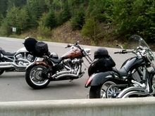 I know some of you will be giggling at the Victory, but man I could not keep up to it, or the V-rod obviously...not even close.  That was brutal I must say.