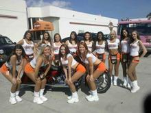 My bike surrounded by Hooters