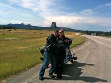 Enroute to Devil's Tower... nice cold ride through the rain to get there!