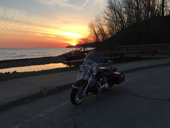 Sunrise on the way to work over Lake Erie.