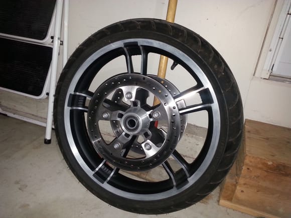 For sale is a set of Enforcer wheels. Front has non-abs bearings, rotors, and a Dunlop with 2500 miles on it. Back rim has abs bearings and is a new take-off without rotor and sprocket. Asking 800.00 OBO plus shipping and paypal fees if used. I am in the southwest suburbs of Chicago for local pick up.