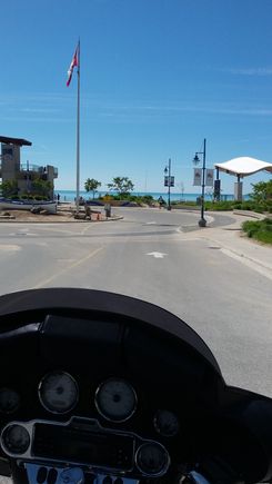 The beach at the waters edge in Grand Bend, Ontario.