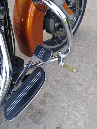 Highway pegs made from .50 cal Brass. Didn't come out a nice as I would have liked.