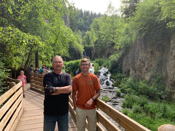 I rode the Street Glide 1 mile each way on a gravel road to see this less than stunning waterfall, but hey, you only live once and you learn :-) 