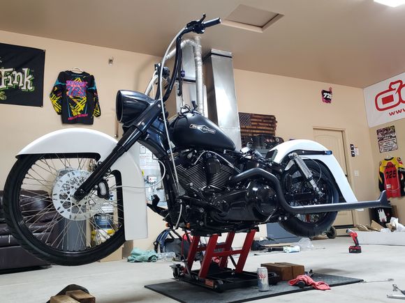 Made a little progress on this converted night train.  The tank is just sitting on the frame but its not too far away from being done.  If you have some killer paint ideas send em my way!