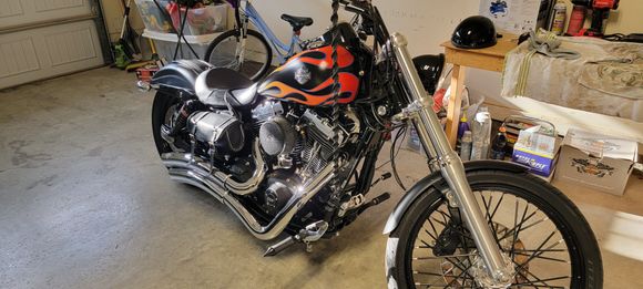 Just installed my new Vance and Hines Super Radius Exhaust. Its not as loud as the Cobra Speedster Slashdowns i had before. But, the tone now is deep and sounds good. But, i miss the loudness of my other pipes.