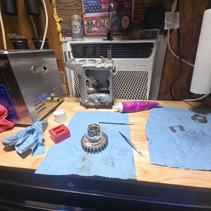 Transmission going back together.
