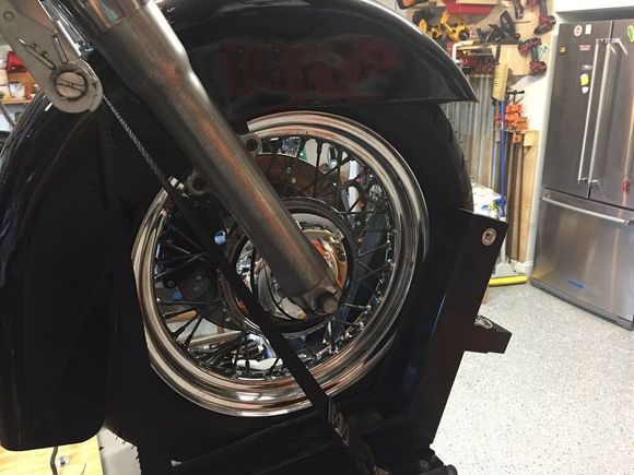 Original wheel and new Dunlop American Elite.