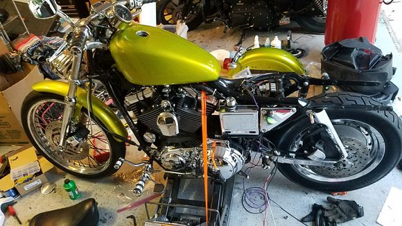 Front fender, front tire and brakes installed.