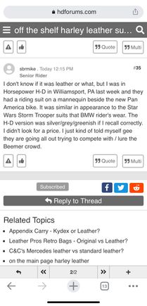 Thread about a leather racing suit