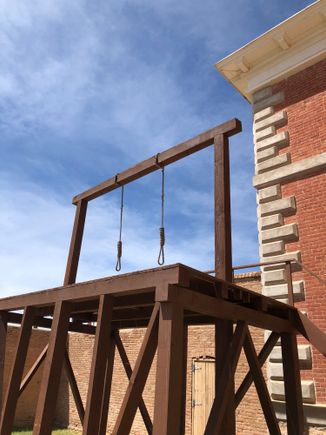 Just outside the courthouse