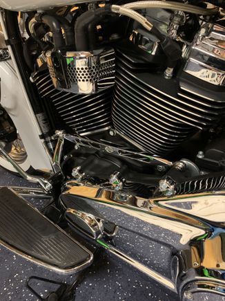 THOMPSON SILVER BRAIDED PLUG WIRES @ 10MM and coil cover and shift linkage.