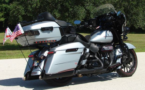 I made the mounts for the flags but the antennas are installed using the H-D relocation kits.
