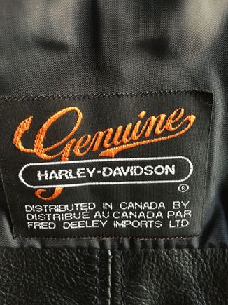 This is the Canadian “genuine” label at the bottom of the inner lining.