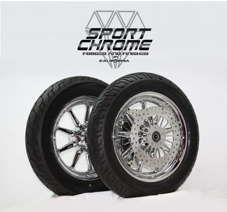 9 Spoke chrome wheels with discs and tires