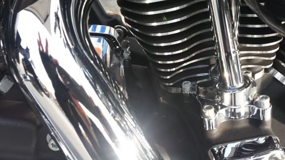 Test point behind rear cylinder base on block