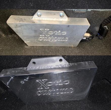 Before and after from polishing the fast up air tank.