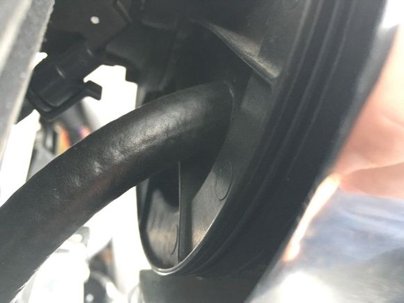 New breather hose coming out of back plate