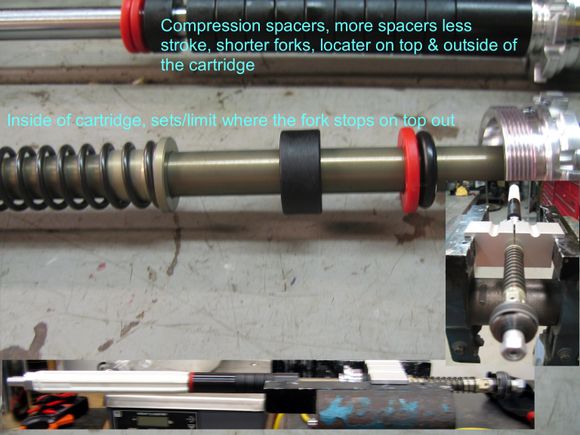 Ohlins 30mm cartridge piston and shaft assembly.