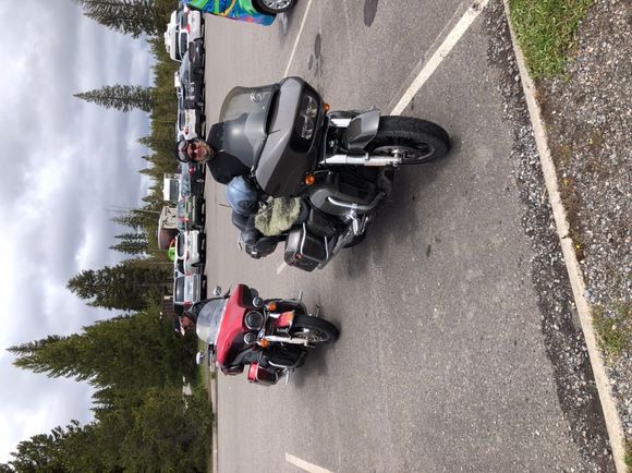 West Thumb parking area between rain showers.