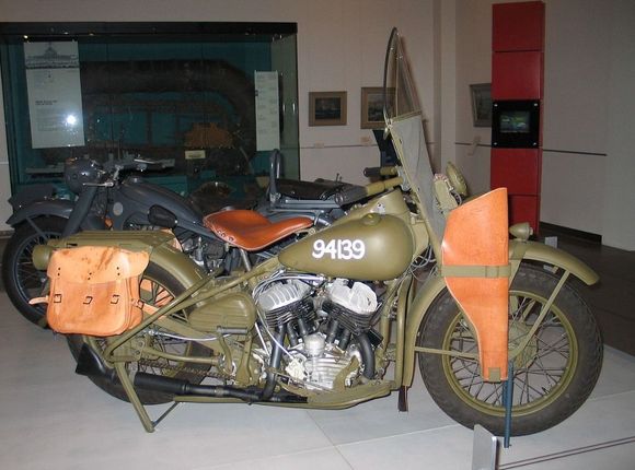 The Harley-Davidson WLA is a Harley-Davidson motorcycle that was produced to US Army specifications in the years during and around World War II. It was based on an existing civilian model, the WL, and is of the 45 solo type, so called due to its 45-cubic-inch (740 cm3) engine displacement and single-rider design. The same engine, in a slightly lower state of tune, also powered the three-wheeled Servi-Car (the "G" family), leading to the "solo" distinction

https://en.wikipedia.org/wiki/Harley-Da