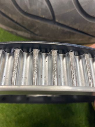 Maybe an optical illusion because it isn't smooth but the rough area seem flatter and wider 