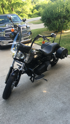 This was my old street bob. I also have a sissy bar for ridin 2 up but I don't know why cause my fiancé has a sportster.