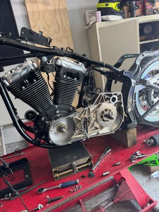 Inner primary on to line up the motor and trans