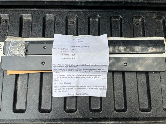 Saddlebag skids with stainless mounting hardware never used.