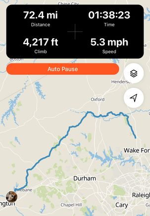 the ride out to Haw River