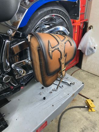 Installed new swing arm bag