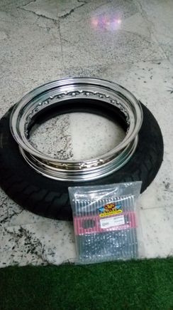 16"x3" tubeless rated rim from jpcycles for stock 2012 sportster 48 front wheels