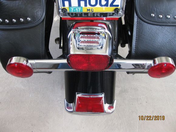 Complete rear fender with all lights and wiring harness