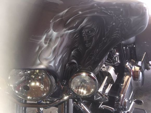 This is the Reckless fairing I got and had Kens Custom from Peoria IL do the graphics.Other side of fairing is a mirror image of the left