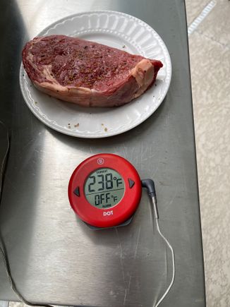 There - 238 is the temp it setteled at for cook'n