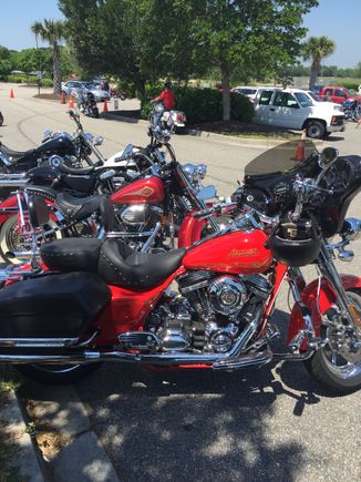Rode this 110 Road king from Monroe NC to Myrtle Beach SC and it was close to 95 degrees out. Going home at 2:00 pm the heat coming off my engine was very hot.