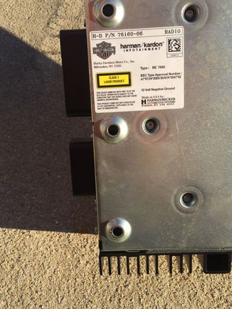 HK 2013 Street Glide stereo rear label