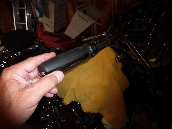 Slide the twist grip off the bars.