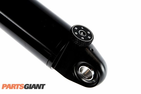 All-aluminum shock chassis. Even the rebound adjusters are machined aluminum.