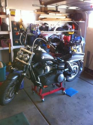 Up on the chopping block ready to get to work.