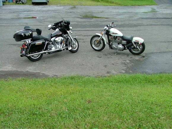2007 FLHT and  2001 XLH 
My cruiser and my bar hopper