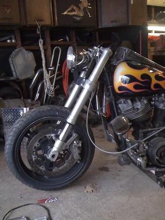 Gixxer front end with headlight mount