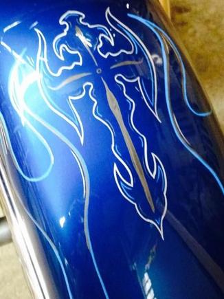 i front fender flames with cross in center