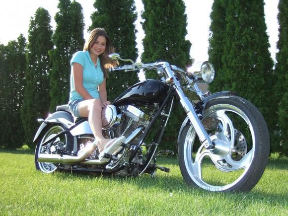 Dave's with Courtney...she's cute, but this bike pissed me off.  Looks good though, I think.  Maybe she helps.  She's only 15 in this pic you prevs...I own guns!!!!