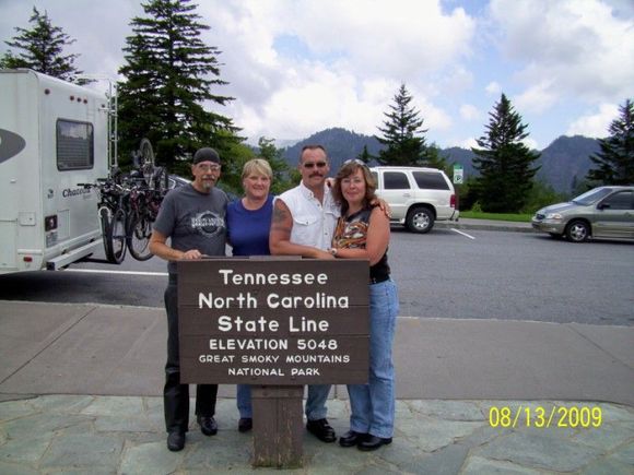 The N.C.-TN State line in the Smokey Mountains National Park