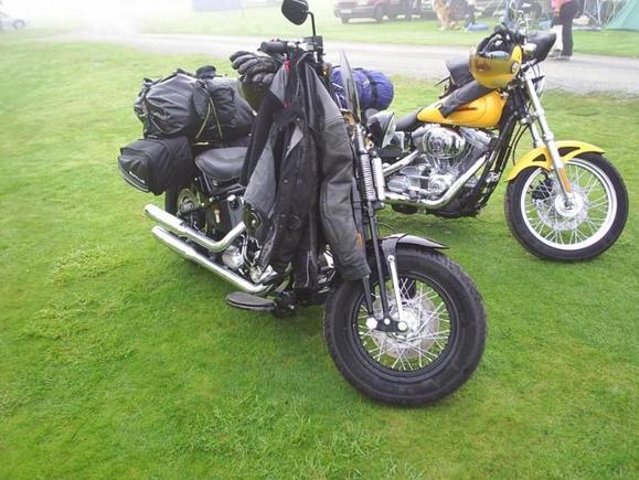 All packed ready to come home on a foggy morning
