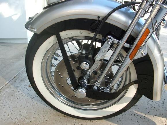 HD chrome 100 year anniversary front brake caliper cover.