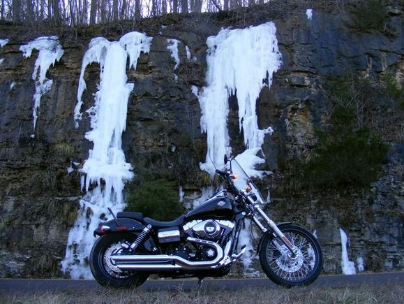 Ice on the bluff, had to stop for this picture.