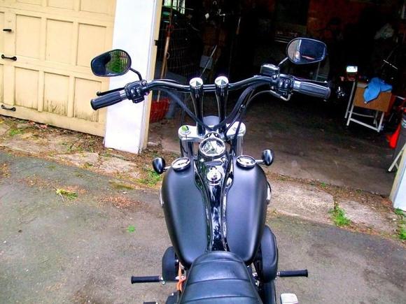 10 inch Fat Risers with Chrome Tops / Night Rod Special Bars